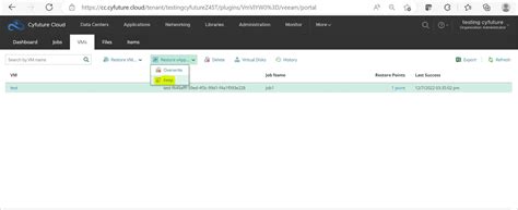 Restore Process for Tenant - Cyfuture Cloud