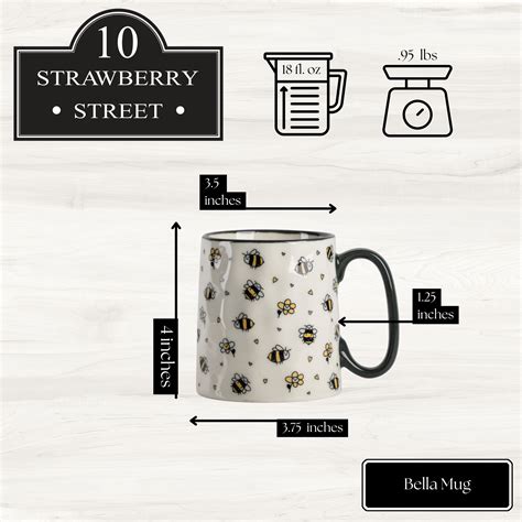 Ten Strawberry Street 10 Strawberry Street Bella Bees Mug, Set Of 4 | Wayfair