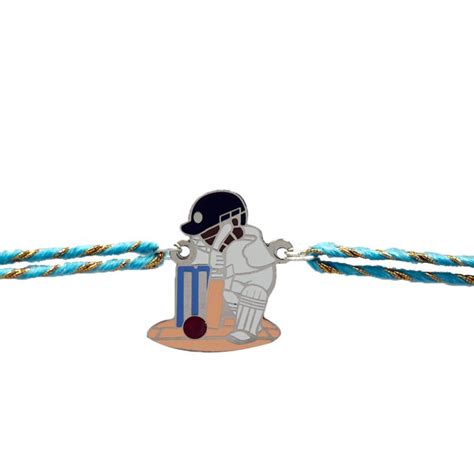 Buy Cricket Lover Metal Rakhi Online from Tinyminymo