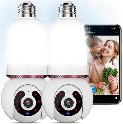 2PCS 2K Light Bulb Security Camera Wireless Indoor, 2.4G&5Ghz WiFi ...