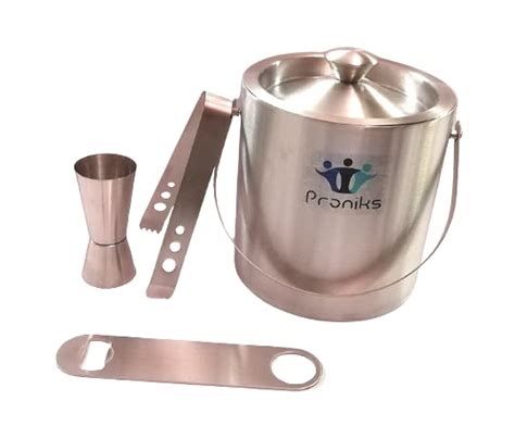 Buy Proniks Stainless Steel Insulated Ice Bucket with Opener and Ice ...