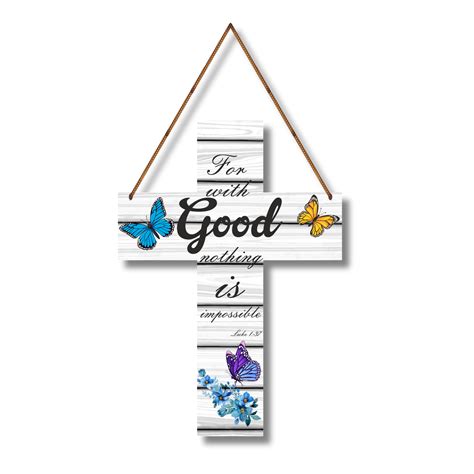 Buy "With God, All Things Are Possible" – Butterfly Cross Wall Hanging