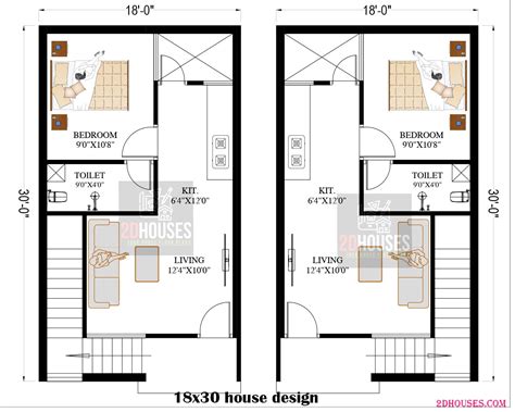 Affordable East Facing 18x30 House Plan: Modern 1-Bedroom Design ...