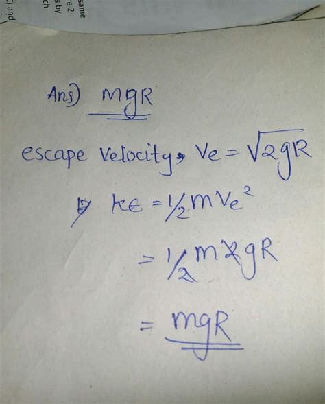 The kinetic energy required to make a body move to infinity from earth ...