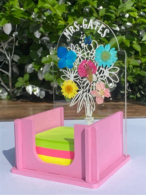 FLORAL POST IT NOTE HOLDERS - Wooden Apfel