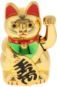 BNF Shaking Hands Lucky Cats Golden Electric Wealth Fortune Cat Decor ...