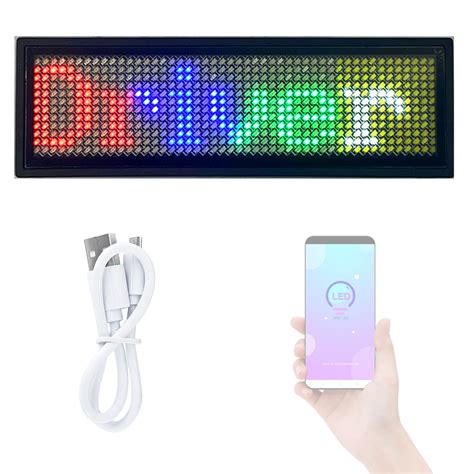 Buy LED Name Badges, Name Tag Phone Programmable Rechargeable Business ...