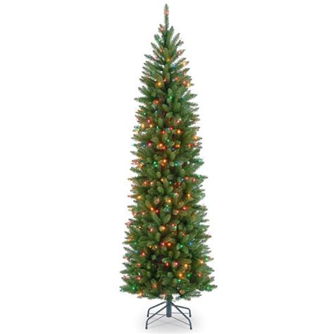 National Tree Company 7.5-ft. Pre-Lit Multicolor Kingswood Fir Pencil ...