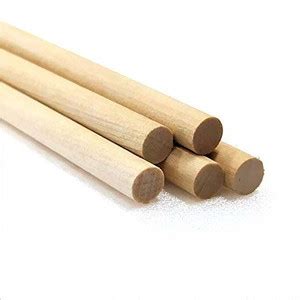 JCT AGRICO 8 INCH (DIA=25MM) 5 WOODEN DOWELS STICKS FOR MACRAME ...