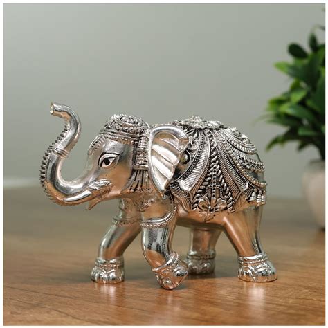 Buy HIRANYA Crafts Pure Silver Plated Elephant Statue | Premium ...