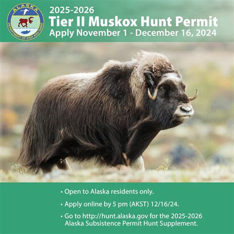 MUSKOX HUNTERS: ALASKA SUBSISTENCE PERMIT HUNT TIER II APPLICATION ...