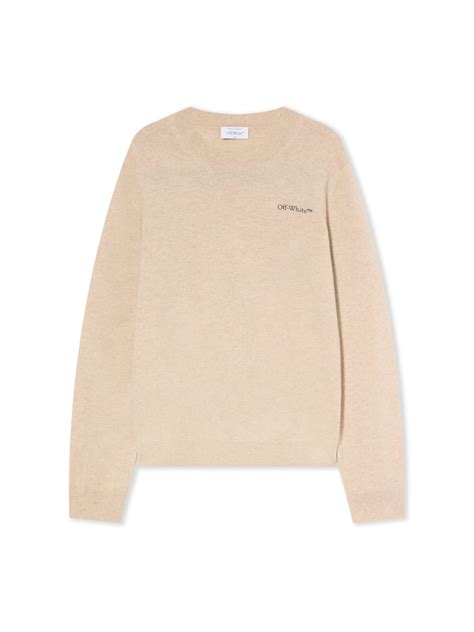 Quote Knit Crewneck Logo Sweater in BEIGE MELANGE - ANTHRACITE for Men ...