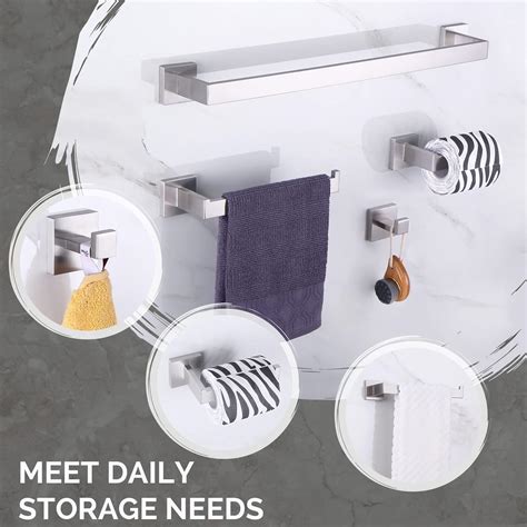 Buy Bathroom Hardware Set 4-Piece, Angle Simple SUS304 Stainless Steel ...