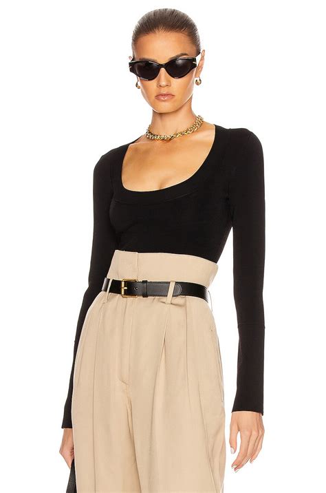 KHAITE Clover Bodysuit in Black | FWRD