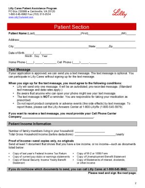 Lilly Patient Assistance Printable Forms - Fill and Sign Printable ...