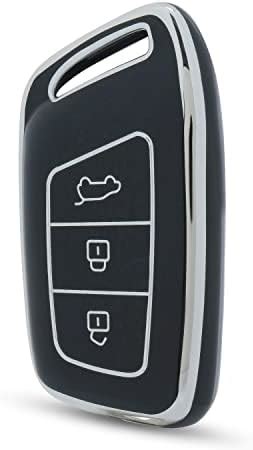 JVCV® Silver Border TPU Key Cover Compatible with The New MG Hector ...