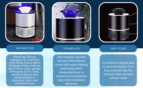 DEBIRE Electronic LED Mosquito Killer Lamps USB Powered UV LED Light ...