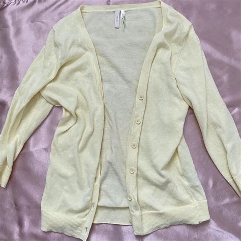 light yellow cardigan size xs/s open to any offers... - Depop