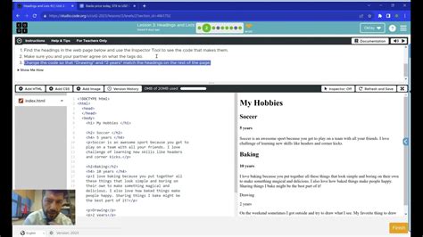 Lesson 2 Intro to HTML Code Org Number 3 的图像结果