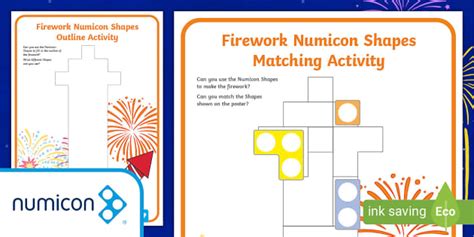 👉 Firework Numicon Shapes Outline and Matching Posters Pack