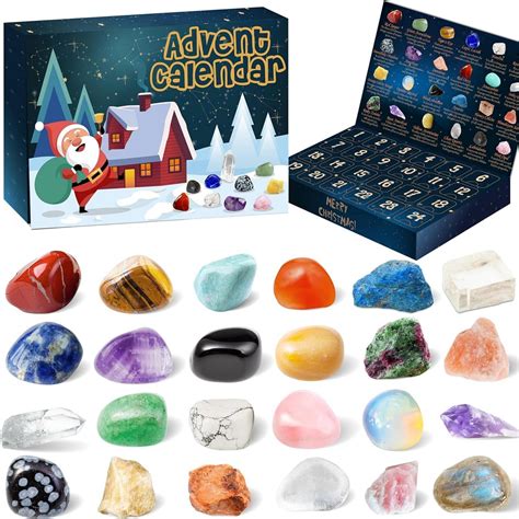 Crystal Advent Calendar 2024 Adult Kids-24 Days Rocks,Gemstones,Geode ...