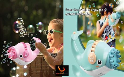Buy Superstore BeOne Dolphine Gatling Bubble Gun Blower for Kids ...