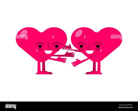 Hearts quarrels and reconciles. Two love are arguing. Concept of ...