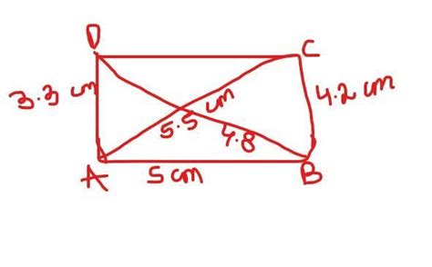 Construct a quadrilateral ABCD when AB =5 cm , BC= 4.2, AD=3.3 cm, AC=5 ...