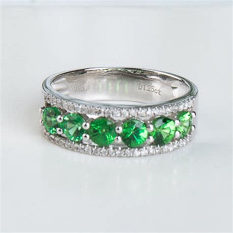 Buy Lab Created Emerald Eternity Band, Round Emerald Cluster Band, 925 ...