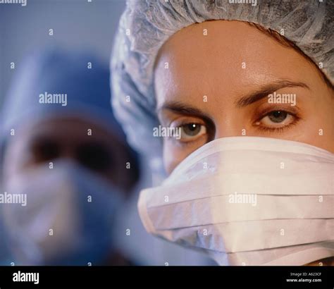 MEDICAL Surgery Nurse Portrait of female member of surgical team ...