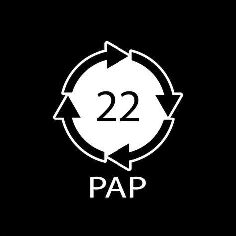 Символ переработки бумаги PAP 22 Векторная иллюстрация | Премиум векторы