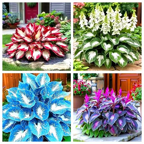 Colorful hosta potted plants, courtyard, garden, shade-tolerant ...