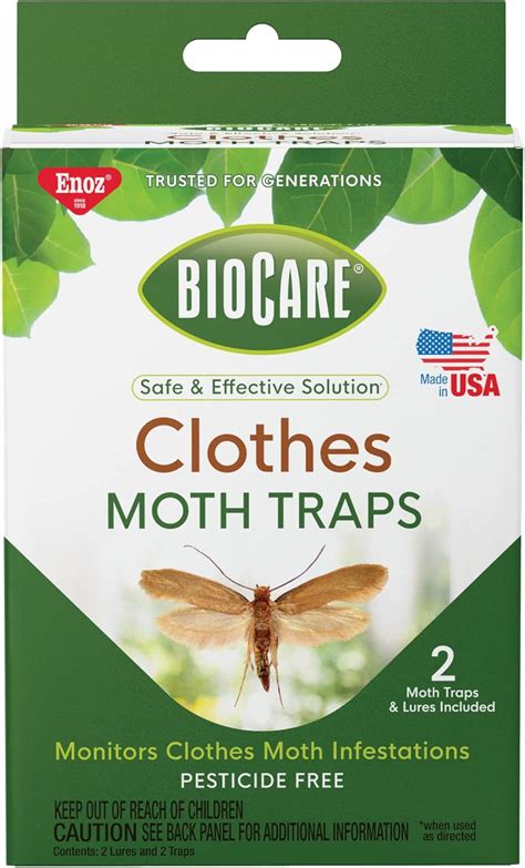 Buy Enoz BioCare Clothes Moth Trap - 2 Traps with Pheromone Lures (Pack ...