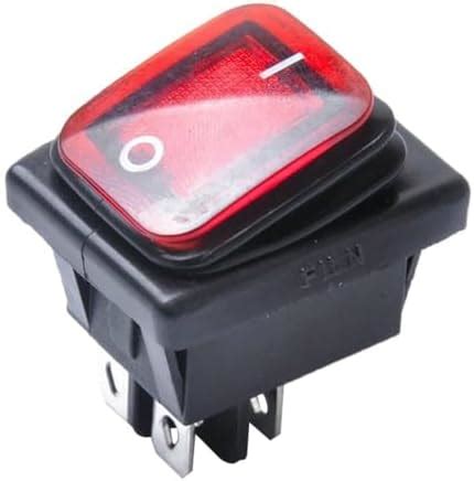 Europaa 30A 250V CE ON-OFF Red Illuminated 4 Pin 2 Position Rocker DPST ...
