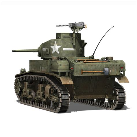 3d model light tank - m3