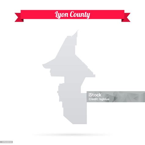 Lyon County Nevada Map On White Background With Red Banner Stock ...