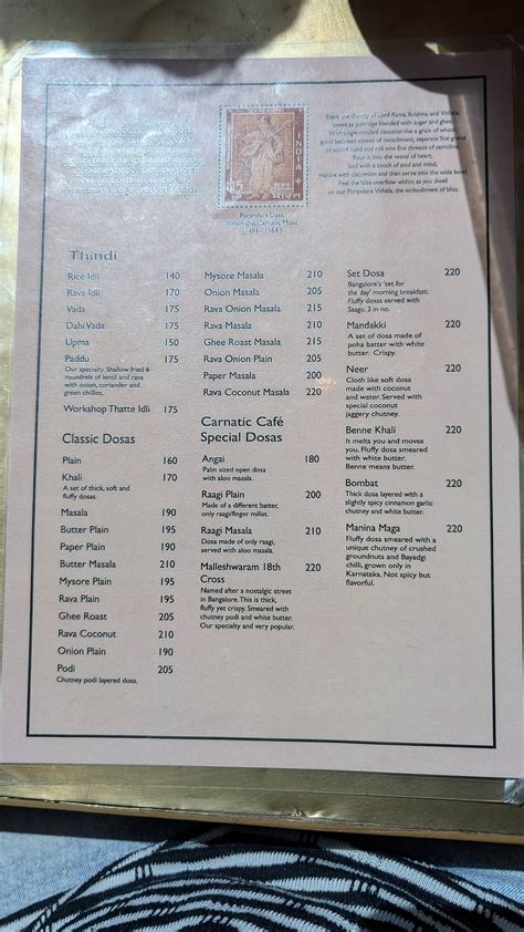 Menu at Carnatic Cafe, Noida