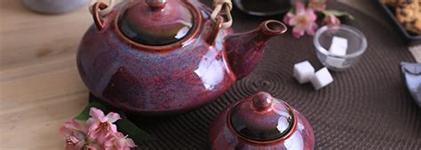 Buy Caffeine Ceramic Handmade Stoneware Plum Ferrous Printed Tea Set ...