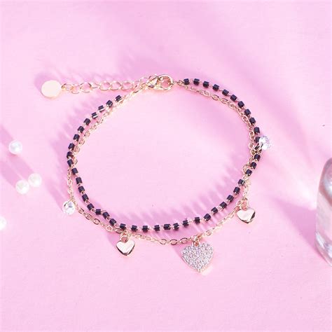 Black Charm Heart Bracelet | Salty – Salty Accessories