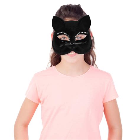 Venetian Black Cat Mask - Masquerade Costume Half Face Eye Mask for ...