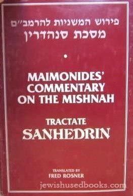 Buy Maimonides' Commentary on the Mishnah, Tractate Sanhedrin Book ...