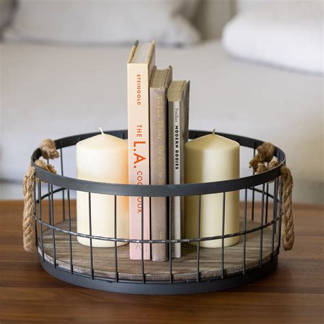 Buy Stonebriar Decorative Wire and Wood Coastal Baskets, Set of 2 ...