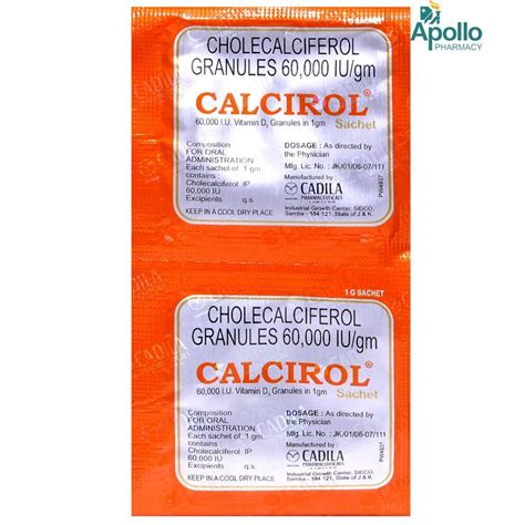 Calcirol Sachet 1gm Price, Uses, Side Effects, Composition - Apollo ...