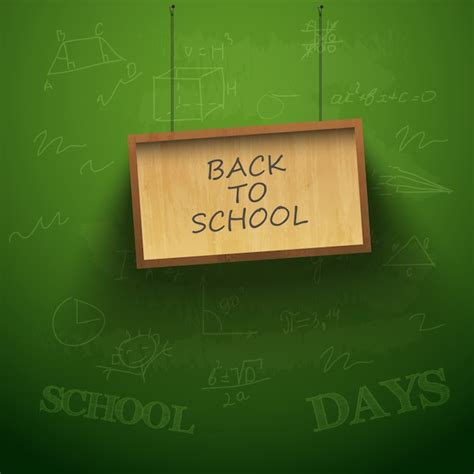 Back to school background with hanging plank | Free Vector