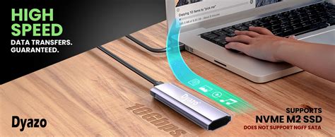 Dyazo NVME M2 SSD Enclosure USB 3.0 Micro B and USB 3.1 Type C Gen1 (up ...