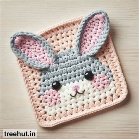 Bunny Face Granny Square Crochet Bag Ideas with Color Combinations and ...