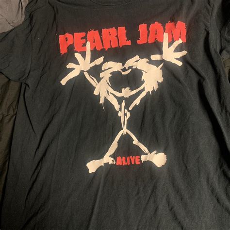 90's/2000's Pearl Jam shirt. Some minor cracking.... - Depop