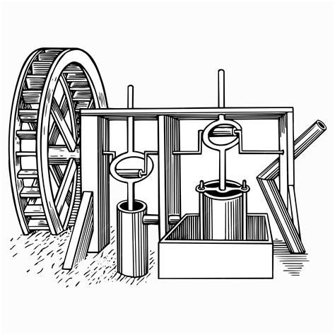 Old wooden water mill | Premium Vector