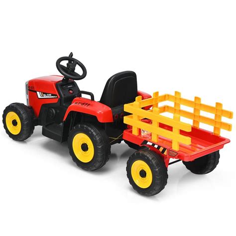 Buy 12-Volt Kids Ride-On Tractor with Trailer Ground Loader with RC and ...