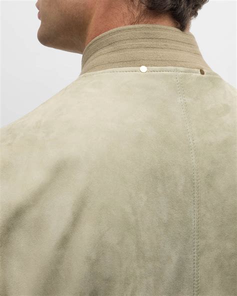 Paul Smith Men's Suede Full-Zip Bomber Jacket | Neiman Marcus
